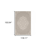 10' X 13' Gray and Ivory Oriental Stain Resistant Indoor Outdoor Area Rug - Homeroots - Flyclothing LLC