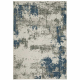 2' X 4' Blue and Beige Abstract Stain Resistant Indoor Outdoor Area Rug - Homeroots - Flyclothing LLC