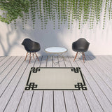 5' X 7' Beige and Black Stain Resistant Indoor Outdoor Area Rug - Homeroots - Flyclothing LLC