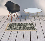 2' X 4' Beige and Black Abstract Stain Resistant Indoor Outdoor Area Rug - Homeroots - Flyclothing LLC