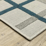 2' X 4' Blue and Beige Geometric Stain Resistant Indoor Outdoor Area Rug - Homeroots - Flyclothing LLC