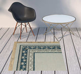 2' X 4' Blue and Beige Stain Resistant Indoor Outdoor Area Rug - Homeroots - Flyclothing LLC