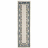 2' X 7' Blue and Beige Stain Resistant Indoor Outdoor Area Rug - Homeroots - Flyclothing LLC