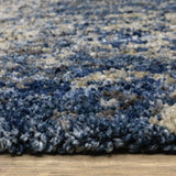 7' X 10' Blue and Gray Abstract Shag Power Loom Area Rug - Homeroots - Flyclothing LLC