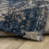 10' X 13' Blue And Grey Abstract Shag Power Loom Stain Resistant Area Rug - Homeroots - Flyclothing LLC