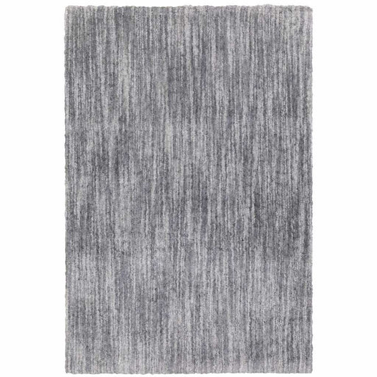 10' X 13' Grey Shag Power Loom Stain Resistant Area Rug - Homeroots - Flyclothing LLC