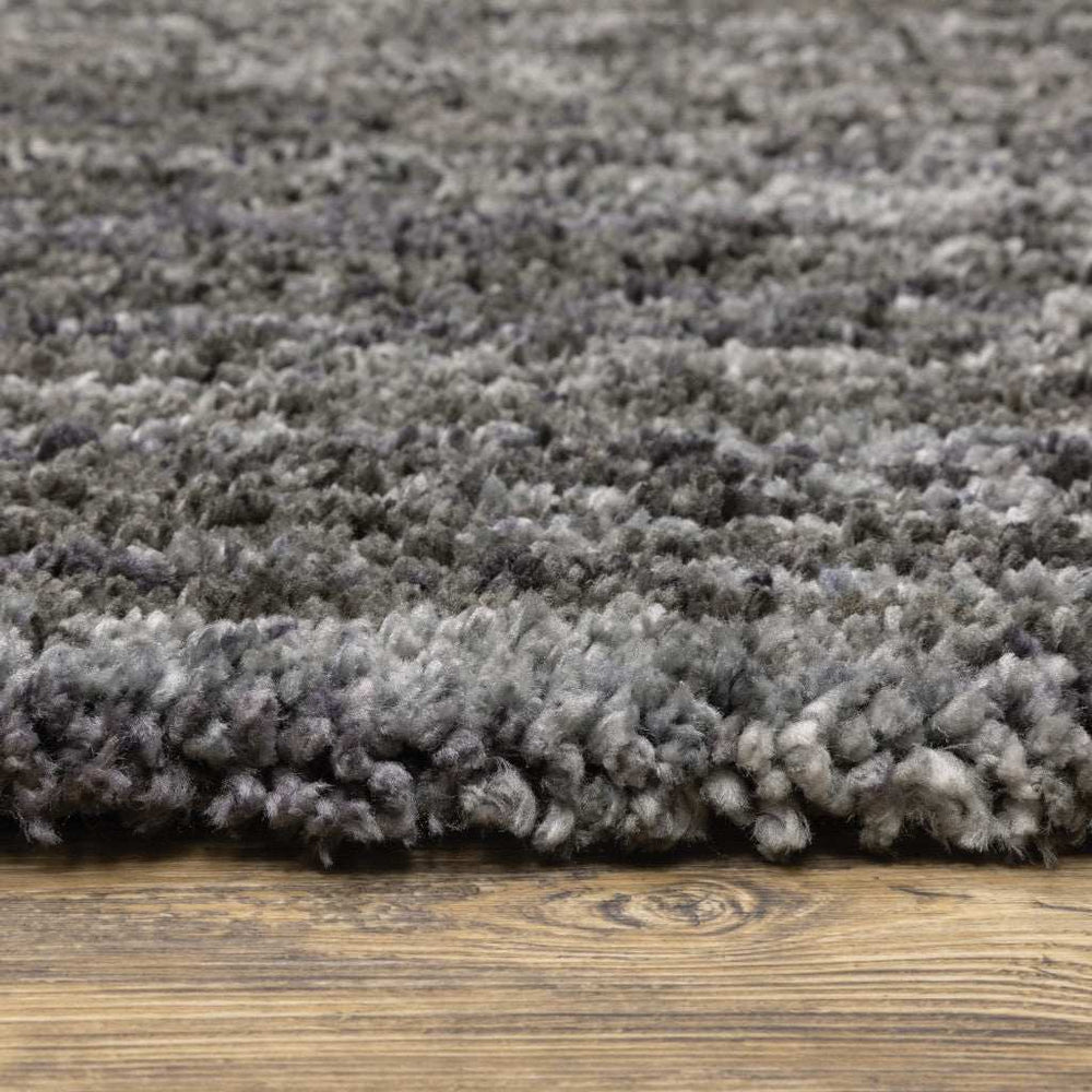 10' X 13' Charcoal Shag Power Loom Stain Resistant Area Rug - Homeroots - Flyclothing LLC