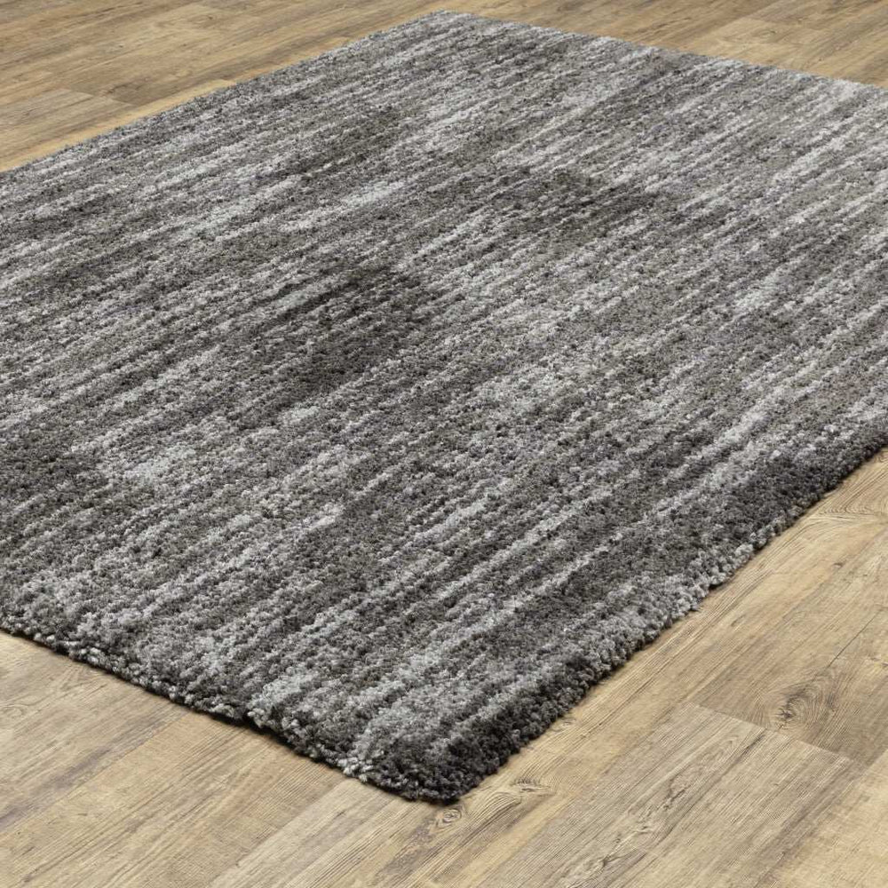10' X 13' Charcoal Shag Power Loom Stain Resistant Area Rug - Homeroots - Flyclothing LLC