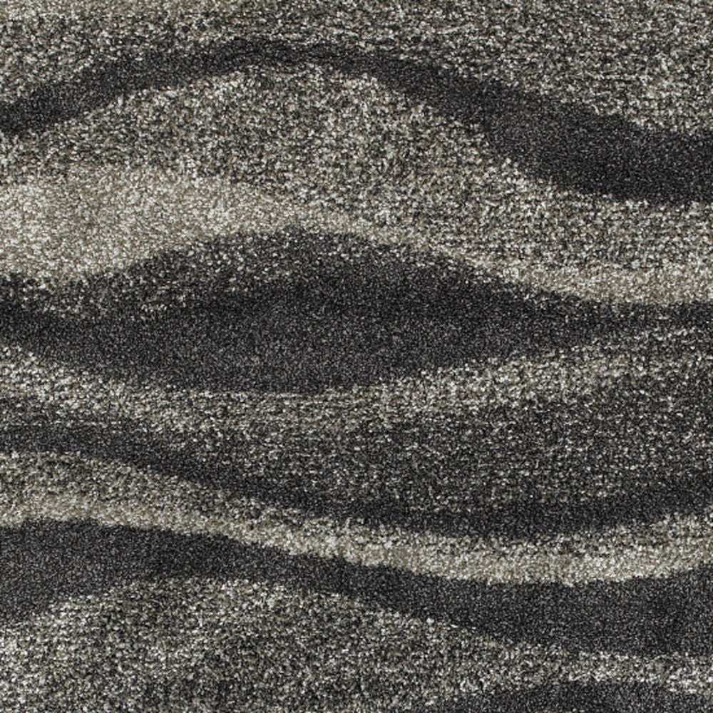 4' X 6' Charcoal Silver And Grey Abstract Shag Power Loom Stain Resistant Area Rug - Homeroots - Flyclothing LLC