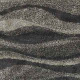 4' X 6' Charcoal Silver And Grey Abstract Shag Power Loom Stain Resistant Area Rug - Homeroots - Flyclothing LLC