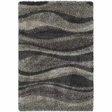 10' X 13' Charcoal Silver And Grey Abstract Shag Power Loom Stain Resistant Area Rug - Homeroots - Flyclothing LLC