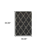 4' X 6' Charcoal And Grey Geometric Shag Power Loom Stain Resistant Area Rug - Homeroots - Flyclothing LLC