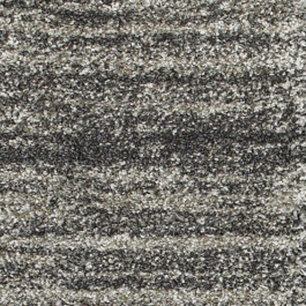 8' Black and Gray Geometric Shag Power Loom Runner Rug - Homeroots - Flyclothing LLC