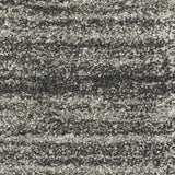 8' Black and Gray Geometric Shag Power Loom Runner Rug - Homeroots - Flyclothing LLC