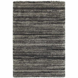 4' X 6' Charcoal Silver And Grey Geometric Shag Power Loom Stain Resistant Area Rug - Homeroots - Flyclothing LLC