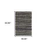 4' X 6' Charcoal Silver And Grey Geometric Shag Power Loom Stain Resistant Area Rug - Homeroots - Flyclothing LLC