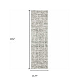 2' X 8' White And Grey Abstract Power Loom Stain Resistant Runner Rug - Homeroots - Flyclothing LLC