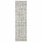 2' X 8' White And Grey Abstract Power Loom Stain Resistant Runner Rug - Homeroots - Flyclothing LLC