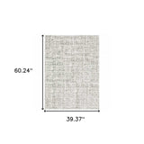 3' X 5' White And Grey Abstract Power Loom Stain Resistant Area Rug - Homeroots - Flyclothing LLC