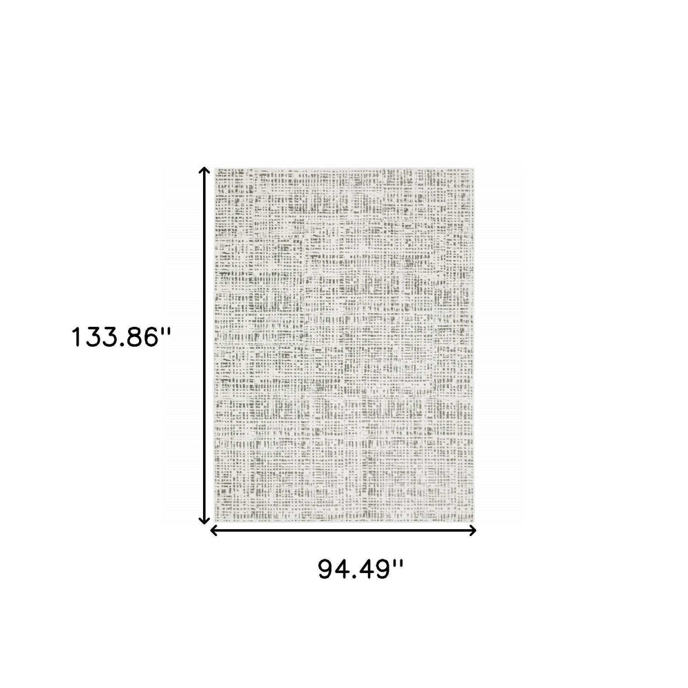 8' X 11' White And Grey Abstract Power Loom Stain Resistant Area Rug - Homeroots - Flyclothing LLC