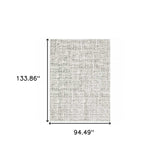 8' X 11' White And Grey Abstract Power Loom Stain Resistant Area Rug - Homeroots - Flyclothing LLC