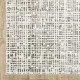 8' X 11' White And Grey Abstract Power Loom Stain Resistant Area Rug - Homeroots - Flyclothing LLC