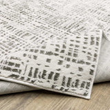 10' X 13' White And Grey Abstract Power Loom Stain Resistant Area Rug - Homeroots - Flyclothing LLC