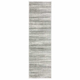 2' X 8' White And Grey Abstract Power Loom Stain Resistant Runner Rug - Homeroots - Flyclothing LLC