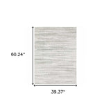 3' X 5' White And Grey Abstract Power Loom Stain Resistant Area Rug - Homeroots - Flyclothing LLC