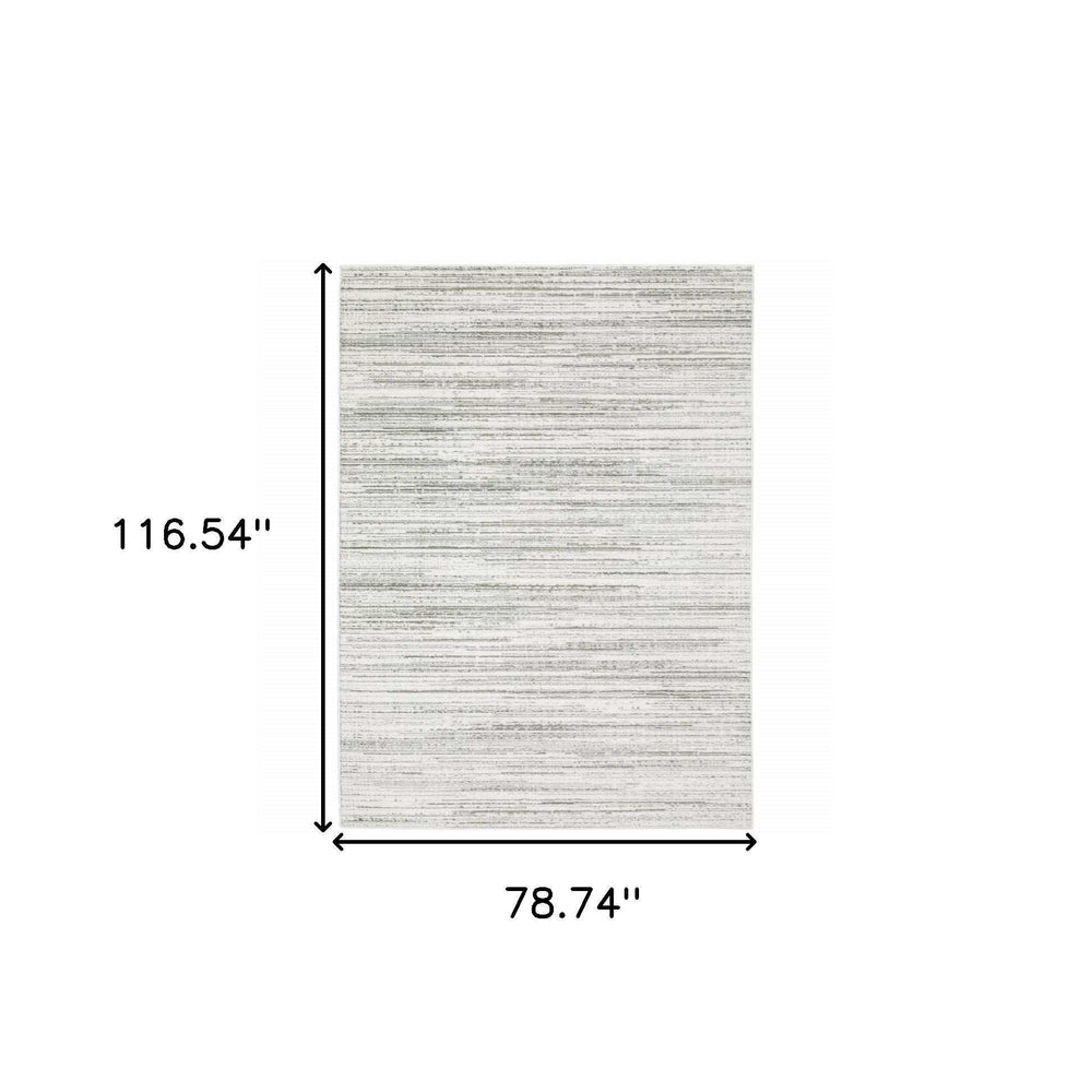 6' X 9' White And Grey Abstract Power Loom Stain Resistant Area Rug - Homeroots - Flyclothing LLC