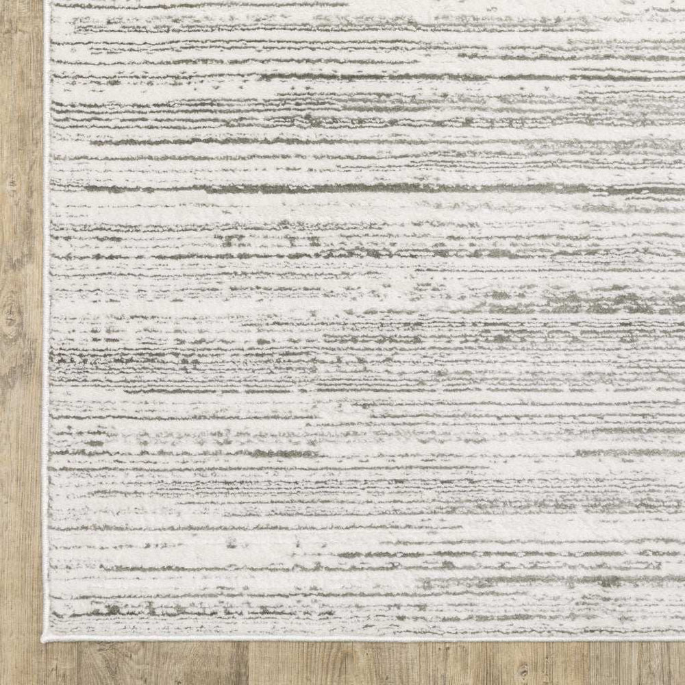 6' X 9' White And Grey Abstract Power Loom Stain Resistant Area Rug - Homeroots - Flyclothing LLC