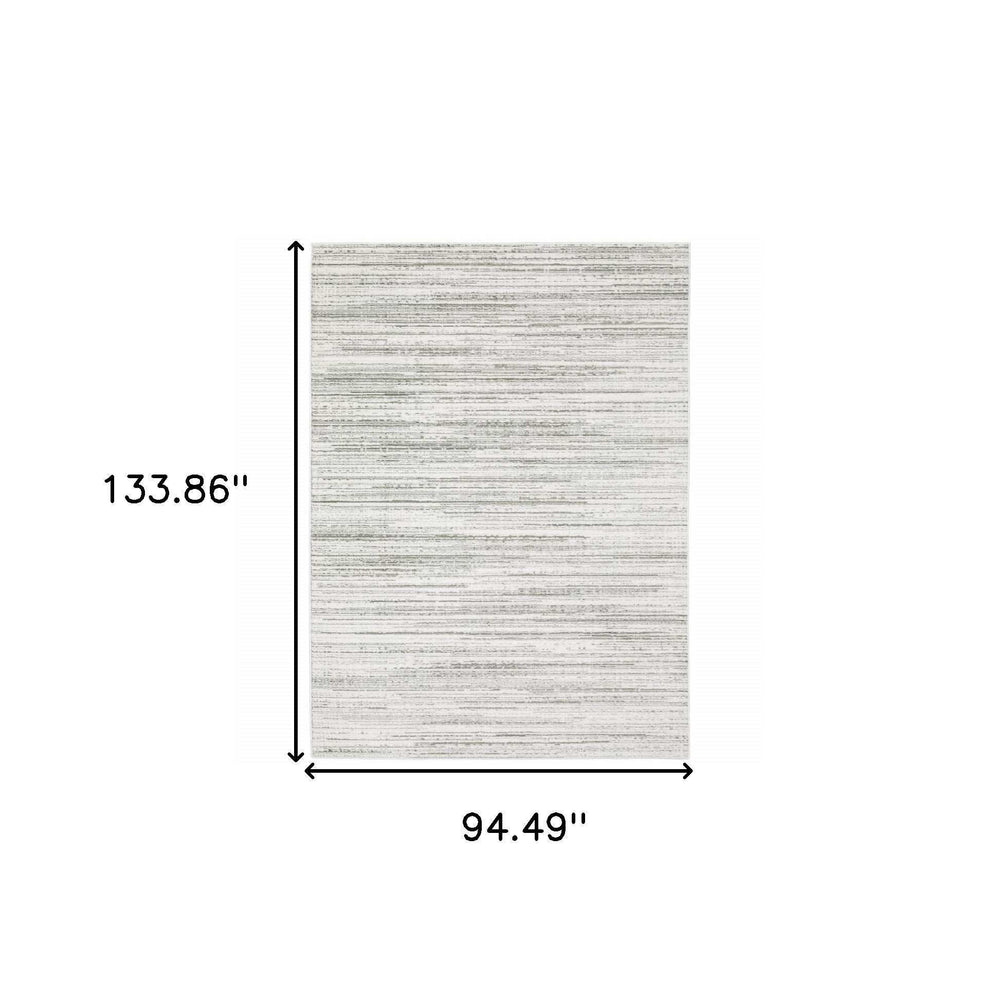 8' X 11' White And Grey Abstract Power Loom Stain Resistant Area Rug - Homeroots - Flyclothing LLC