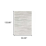 8' X 11' White And Grey Abstract Power Loom Stain Resistant Area Rug - Homeroots - Flyclothing LLC