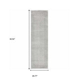 2' X 8' White And Grey Oriental Power Loom Stain Resistant Runner Rug - Homeroots - Flyclothing LLC