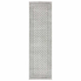 2' X 8' White And Grey Oriental Power Loom Stain Resistant Runner Rug - Homeroots - Flyclothing LLC