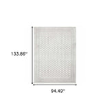 8' X 11' White And Grey Oriental Power Loom Stain Resistant Area Rug - Homeroots - Flyclothing LLC