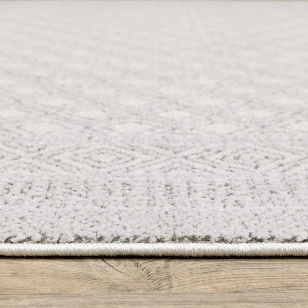 10' X 13' White And Grey Oriental Power Loom Stain Resistant Area Rug - Homeroots - Flyclothing LLC