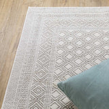10' X 13' White And Grey Oriental Power Loom Stain Resistant Area Rug - Homeroots - Flyclothing LLC