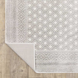 10' X 13' White And Grey Oriental Power Loom Stain Resistant Area Rug - Homeroots - Flyclothing LLC