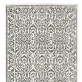 2' X 8' Grey And White Floral Power Loom Stain Resistant Runner Rug - Homeroots - Flyclothing LLC