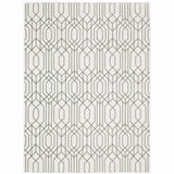 5' X 8' White And Grey Geometric Power Loom Stain Resistant Area Rug - Homeroots - Flyclothing LLC