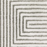 2' X 8' Grey And White Geometric Power Loom Stain Resistant Runner Rug - Homeroots - Flyclothing LLC