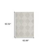 5' X 8' Grey And White Geometric Power Loom Stain Resistant Area Rug - Homeroots - Flyclothing LLC