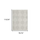 6' X 9' Grey And White Geometric Power Loom Stain Resistant Area Rug - Homeroots - Flyclothing LLC