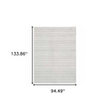 8' X 11' White And Grey Geometric Power Loom Stain Resistant Area Rug - Homeroots - Flyclothing LLC