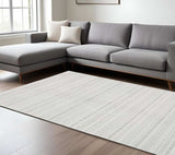 8' X 11' White And Grey Geometric Power Loom Stain Resistant Area Rug - Homeroots - Flyclothing LLC