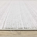 10' X 13' White And Grey Geometric Power Loom Stain Resistant Area Rug - Homeroots - Flyclothing LLC