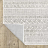 10' X 13' White And Grey Geometric Power Loom Stain Resistant Area Rug - Homeroots - Flyclothing LLC