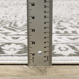 2' X 8' Grey And White Oriental Power Loom Stain Resistant Runner Rug - Homeroots - Flyclothing LLC