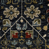 3' X 5' Blue Red Ivory And Gold Oriental Power Loom Stain Resistant Area Rug With Fringe - Homeroots - Flyclothing LLC